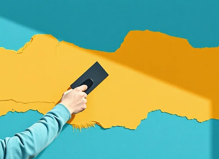 Application d'un enduit décoratif à la lisseuse sur un mur